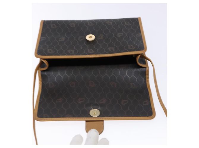 Borsa a spalla in tela a nido d'ape PVC nera e dorata Auth BA4862 Christian Dior Nero D'oro - vista 18