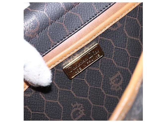 Borsa a spalla in tela a nido d'ape PVC nera e dorata Auth BA4862 Christian Dior Nero D'oro - vista 19