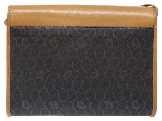 Borsa a spalla in tela a nido d'ape PVC nera e dorata Auth BA4862 Christian Dior Nero D'oro - vista 2