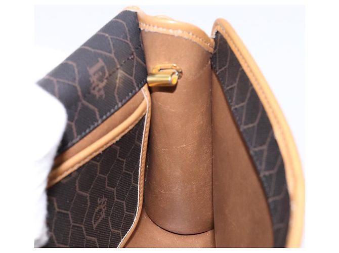 Borsa a spalla in tela a nido d'ape PVC nera e dorata Auth BA4862 Christian Dior Nero D'oro - vista 20