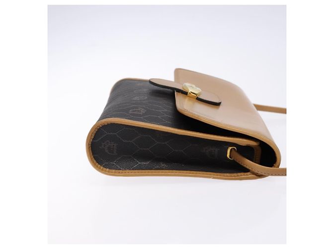 Borsa a spalla in tela a nido d'ape PVC nera e dorata Auth BA4862 Christian Dior Nero D'oro - vista 3