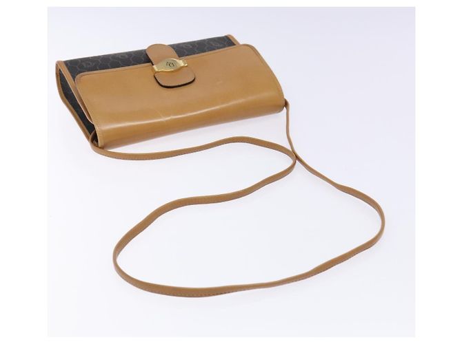 Borsa a spalla in tela a nido d'ape PVC nera e dorata Auth BA4862 Christian Dior Nero D'oro - vista 7