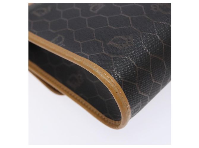 Borsa a spalla in tela a nido d'ape PVC nera e dorata Auth BA4862 Christian Dior Nero D'oro - vista 8