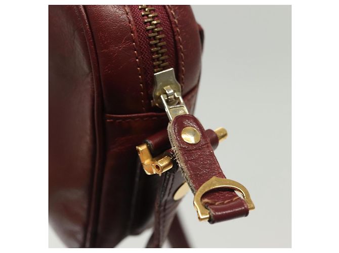 Cartier Borsa a spalla Must Line in pelle bordeaux e oro Auth bs28999 D'oro Bordò - vista 10