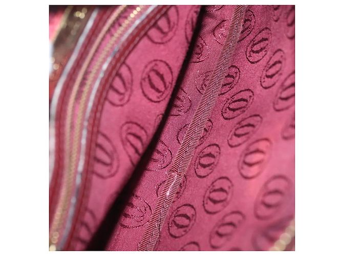 Cartier Borsa a spalla Must Line in pelle bordeaux e oro Auth bs28999 D'oro Bordò - vista 12