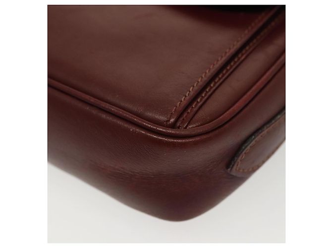 Cartier Borsa a spalla Must Line in pelle bordeaux e oro Auth bs28999 D'oro Bordò - vista 14