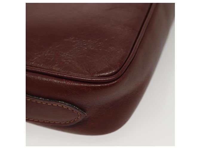 Cartier Borsa a spalla Must Line in pelle bordeaux e oro Auth bs28999 D'oro Bordò - vista 15