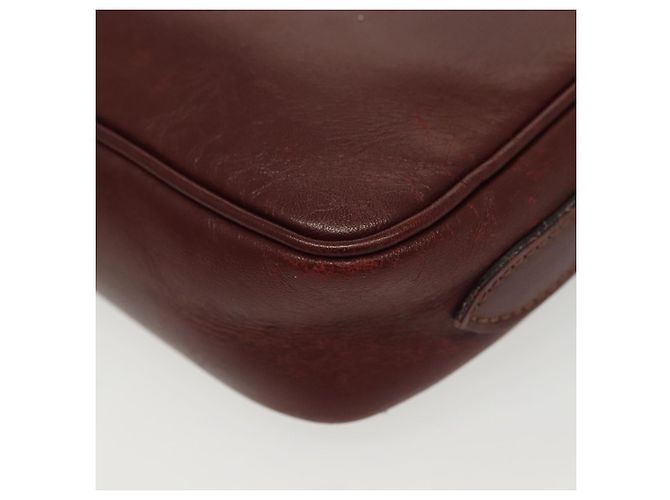 Cartier Borsa a spalla Must Line in pelle bordeaux e oro Auth bs28999 D'oro Bordò - vista 16