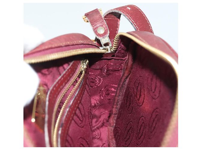 Cartier Borsa a spalla Must Line in pelle bordeaux e oro Auth bs28999 D'oro Bordò - vista 18