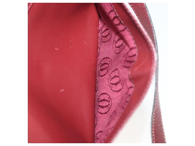 Cartier Borsa a spalla Must Line in pelle bordeaux e oro Auth bs28999 D'oro Bordò - vista 21