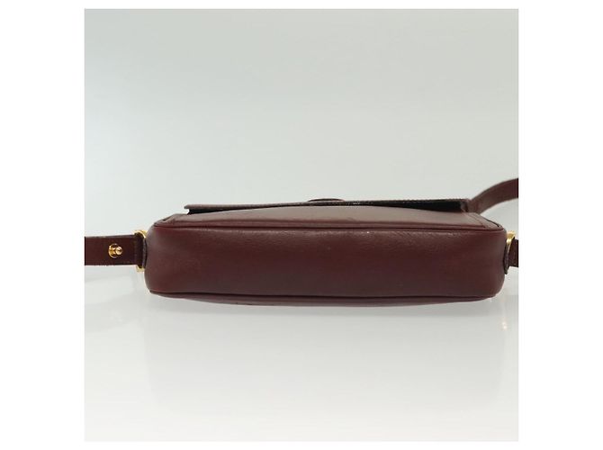 Cartier Borsa a spalla Must Line in pelle bordeaux e oro Auth bs28999 D'oro Bordò - vista 5