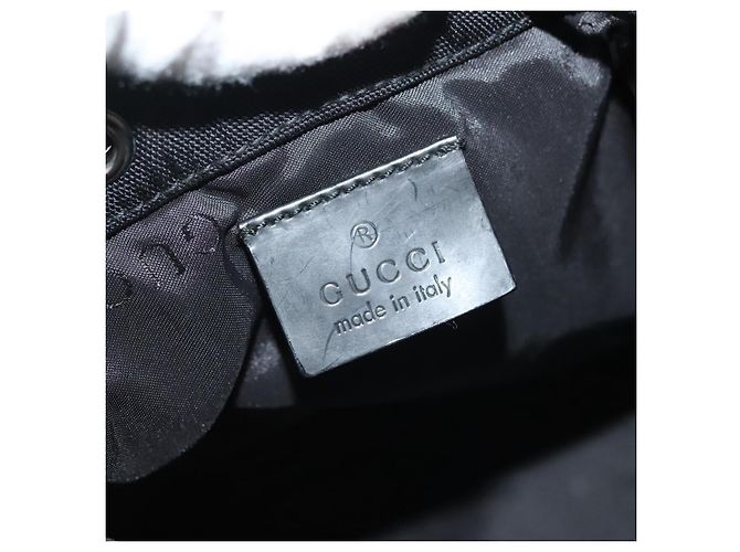 Pochette in nylon nera e argento GUCCI 039 0973 Auth 135018 Nero - vista 18