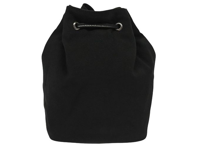 Pochette in nylon nera e argento GUCCI 039 0973 Auth 135018 Nero - vista 2