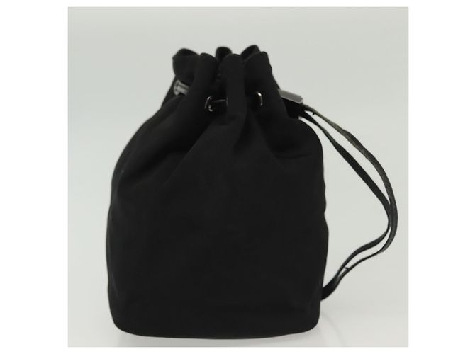 Pochette in nylon nera e argento GUCCI 039 0973 Auth 135018 Nero - vista 4