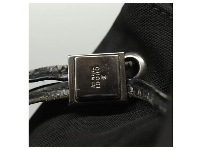 Pochette in nylon nera e argento GUCCI 039 0973 Auth 135018 Nero - vista 9