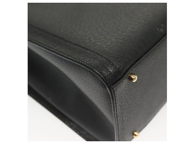 Borsa a mano in pelle nera e oro GUCCI Bamboo 002 2122 0260 Auth ep10191 Nero D'oro - vista 16