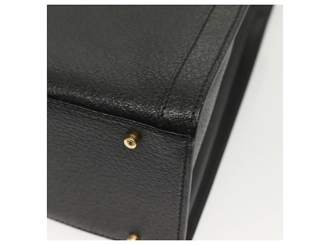 Borsa a mano in pelle nera e oro GUCCI Bamboo 002 2122 0260 Auth ep10191 Nero D'oro - vista 17