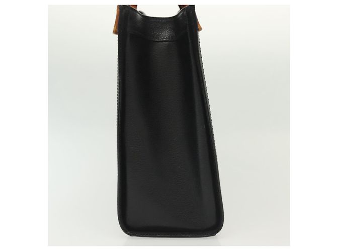 Borsa a mano in pelle nera e oro GUCCI Bamboo 002 2122 0260 Auth ep10191 Nero D'oro - vista 5