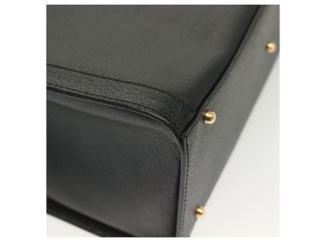 Borsa a mano in pelle nera e oro GUCCI Bamboo 002 2122 0260 Auth ep10191 Nero D'oro - vista 9