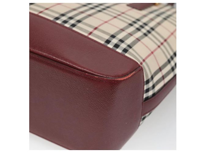 Borsa Tote Nova Check Burberry Canvas Beige Oro Auth BA5105 D'oro - vista 15