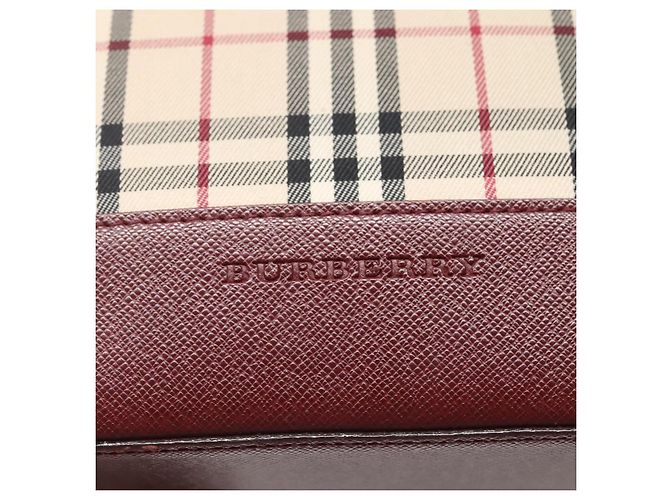 Borsa Tote Nova Check Burberry Canvas Beige Oro Auth BA5105 D'oro - vista 17