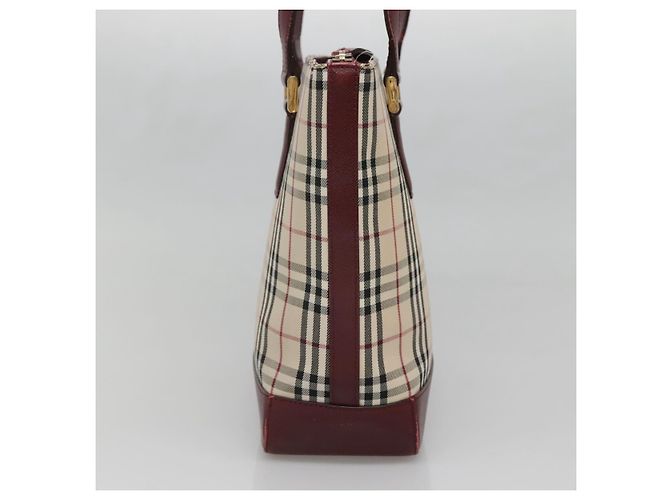 Borsa Tote Nova Check Burberry Canvas Beige Oro Auth BA5105 D'oro - vista 3