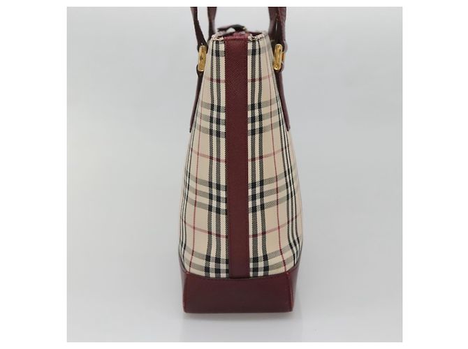 Borsa Tote Nova Check Burberry Canvas Beige Oro Auth BA5105 D'oro - vista 4