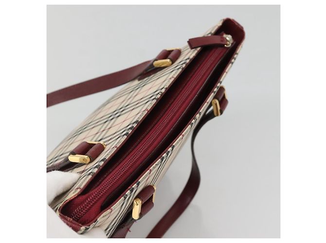 Borsa Tote Nova Check Burberry Canvas Beige Oro Auth BA5105 D'oro - vista 6