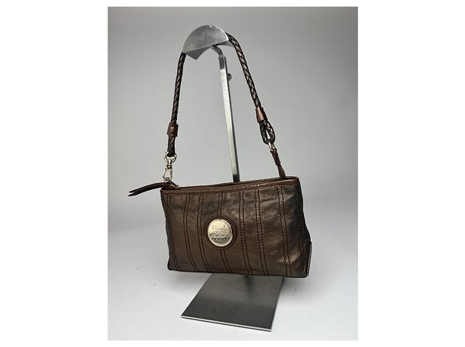 Céline Vintage Celine Lederhandtasche Bronze Braun - vista 13