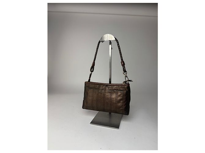 Céline Vintage Celine Lederhandtasche Bronze Braun - vista 14