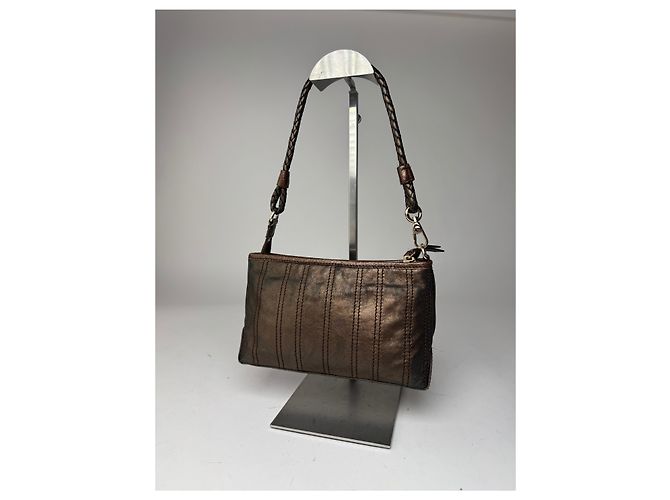 Céline Vintage Celine Lederhandtasche Bronze Braun - vista 2
