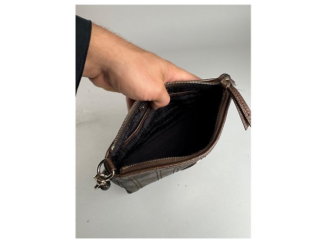 Céline Vintage Celine Lederhandtasche Bronze Braun - vista 4