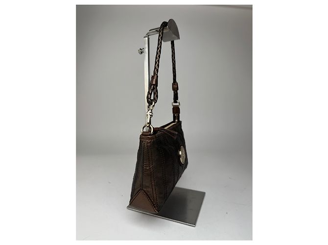 Céline Vintage Celine Lederhandtasche Bronze Braun - vista 5