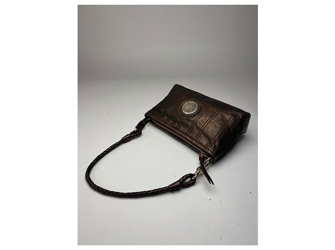 Céline Vintage Celine Lederhandtasche Bronze Braun - vista 8