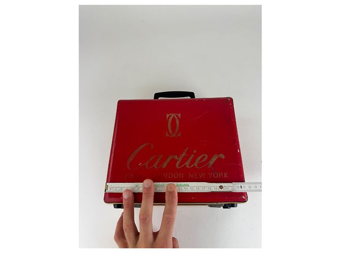 Valigia vintage Cartier rossa Bordò - vista 12