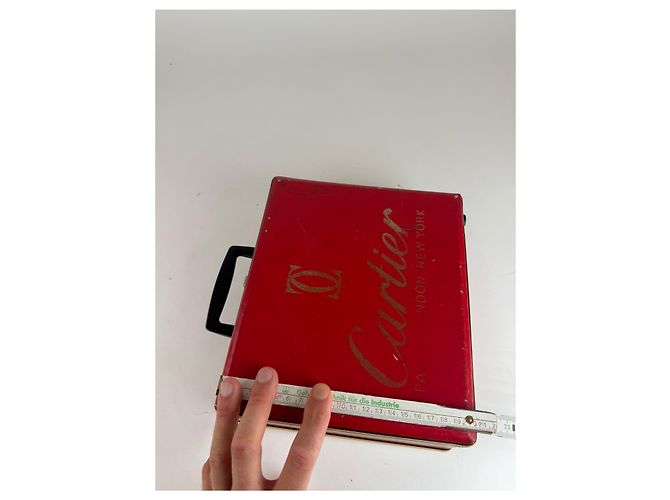 Valigia vintage Cartier rossa Bordò - vista 13