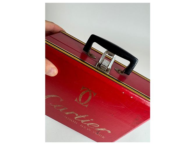 Valigia vintage Cartier rossa Bordò - vista 4