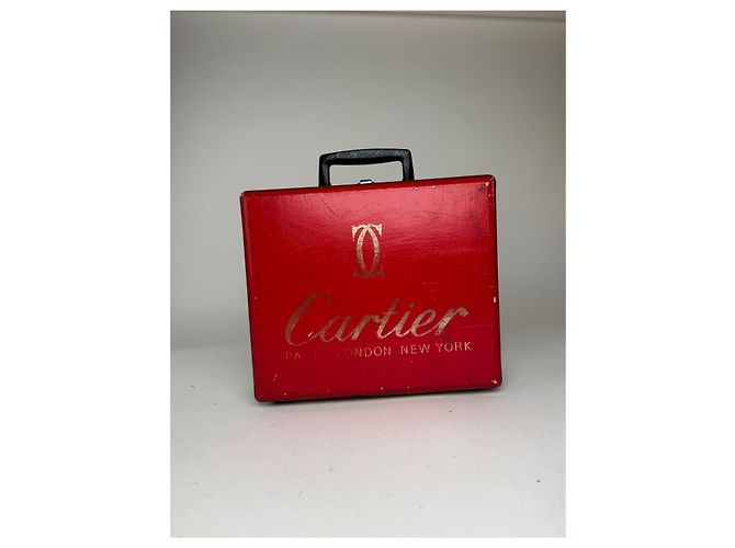 Valigia vintage Cartier rossa Bordò - vista 5
