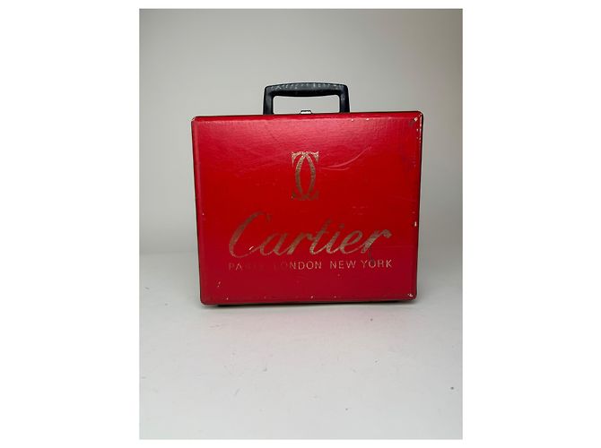 Valigia vintage Cartier rossa Bordò - vista 6