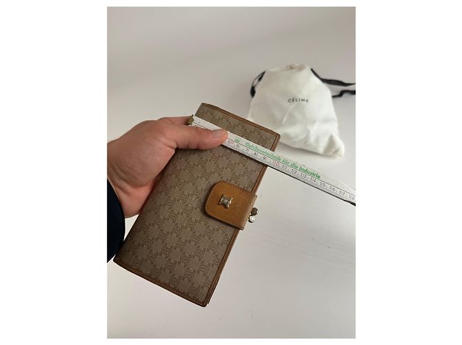 Céline Vintage Celine Paris Triomphe Leather Wallet beige - view 14