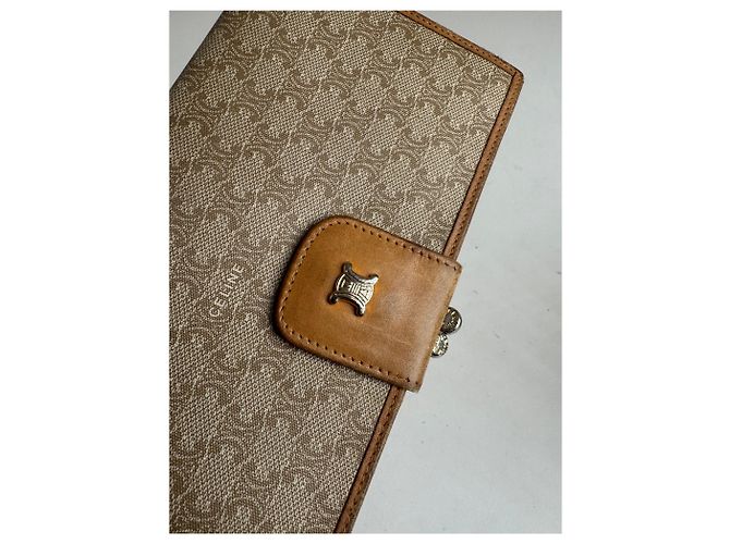 Céline Vintage Celine Paris Triomphe Leather Wallet beige - view 5