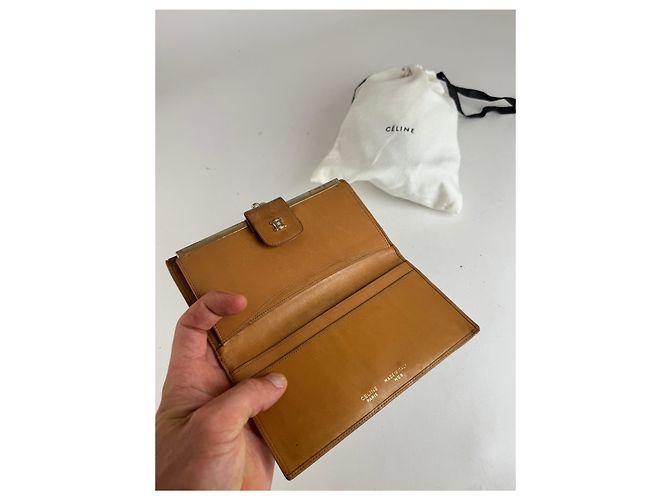 Céline Vintage Celine Paris Triomphe Leather Wallet beige - view 7