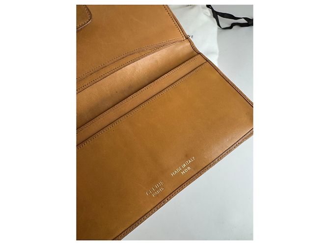 Céline Vintage Celine Paris Triomphe Leather Wallet beige - view 9