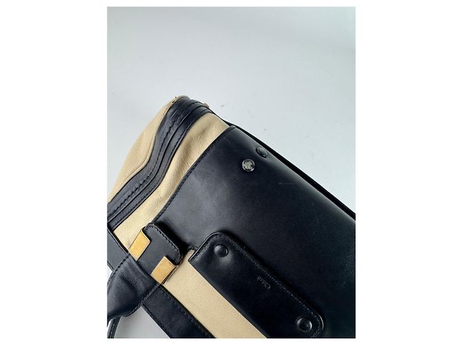 Chloé Vintage Chloe Leder Tasche beige schwarz - Ansicht 11