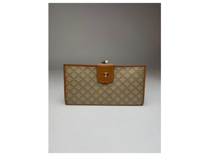 Céline Vintage Celine Paris Monogram Leather Wallet beige - view 11