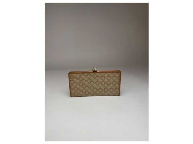 Céline Vintage Celine Paris Monogram Leather Wallet beige - view 12