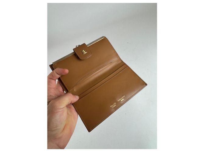Céline Vintage Celine Paris Monogram Leather Wallet beige - view 13