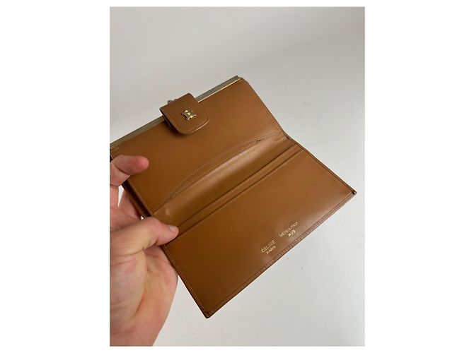 Céline Vintage Celine Paris Monogram Leather Wallet beige - view 4