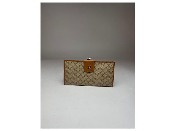 Céline Vintage Celine Paris Monogram Leather Wallet beige - view 5