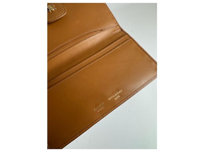 Céline Vintage Celine Paris Monogram Leather Wallet beige - view 6